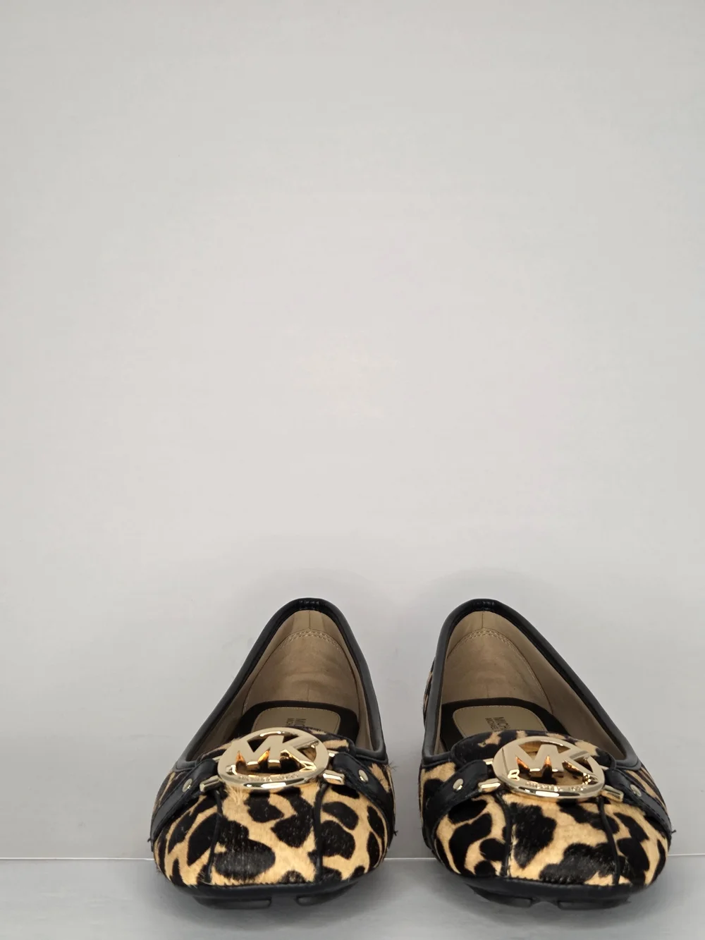 Michael Kors Leopard Print Ballet Flats in Black and Tan